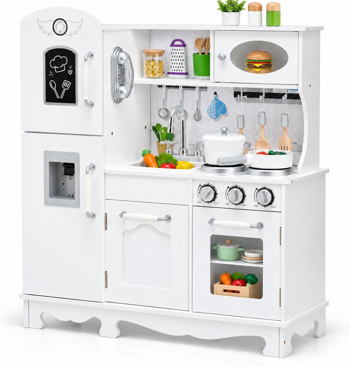 Kids Toys Kitchen Set - Drewniany zestaw do zabawy w kuchnię