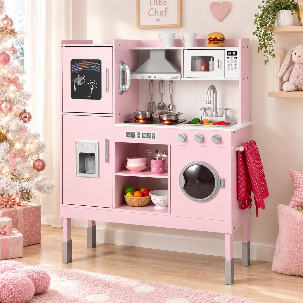 Kids Toys Kitchen Set - Drewniany zestaw do zabawy w kuchnię