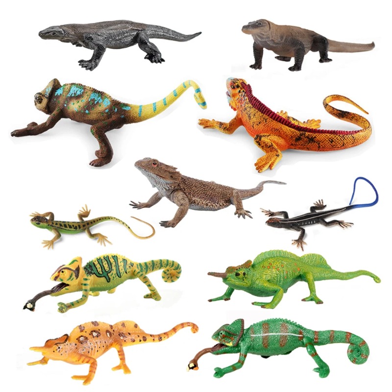 Kids Toys Reviews - Figurki jaszczurek iguan, kameleony, zabawki w