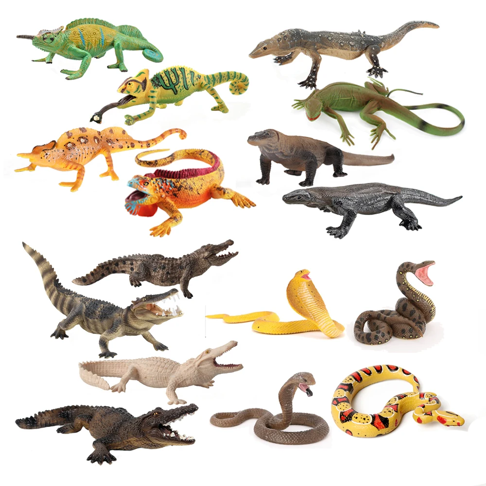 Kids Toys Reviews - Plastikowy Model Kameleona Zabawka Figurka Iguany