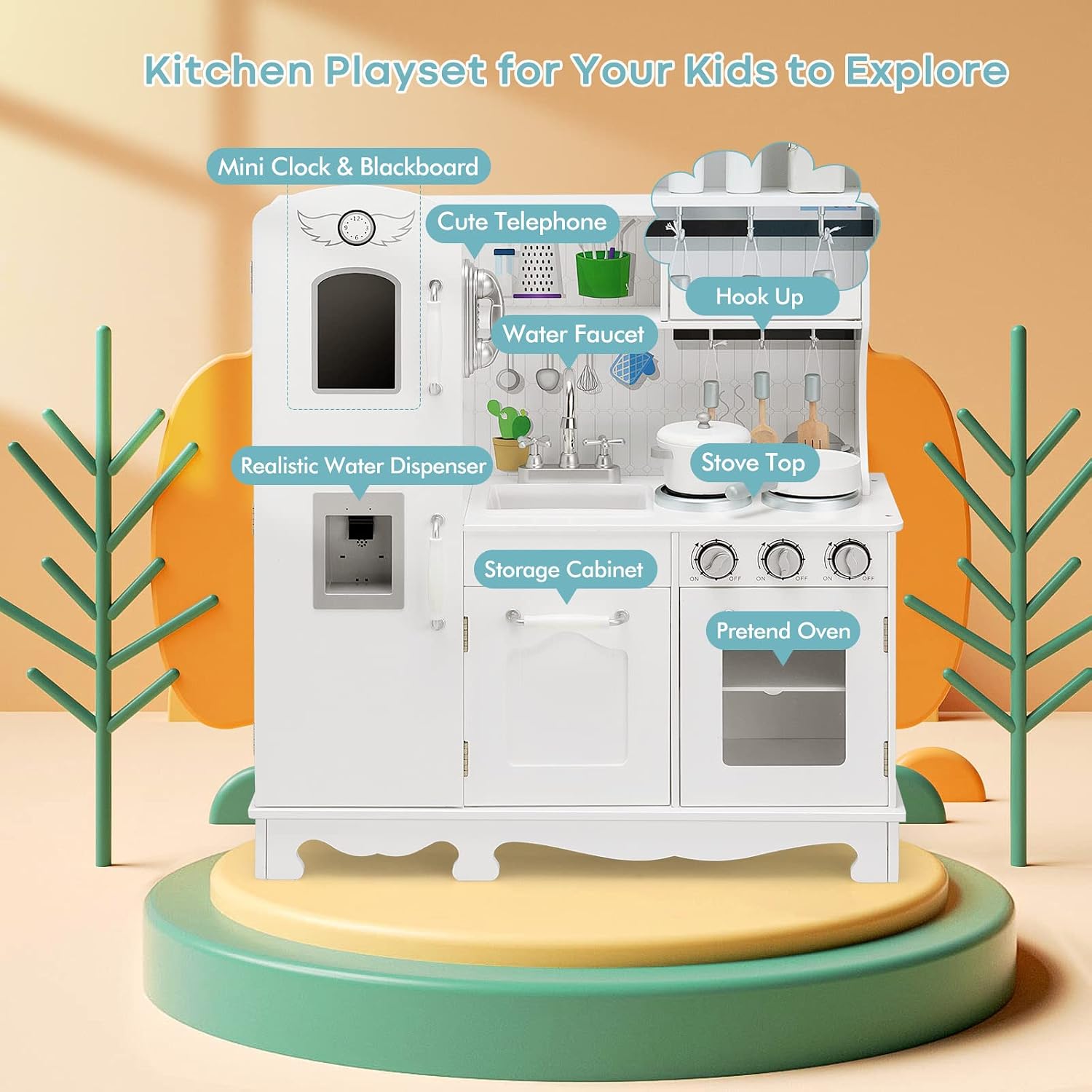 Drewniany zestaw do zabawy w k – Kids Toys Kitchen Set recenzja i cena