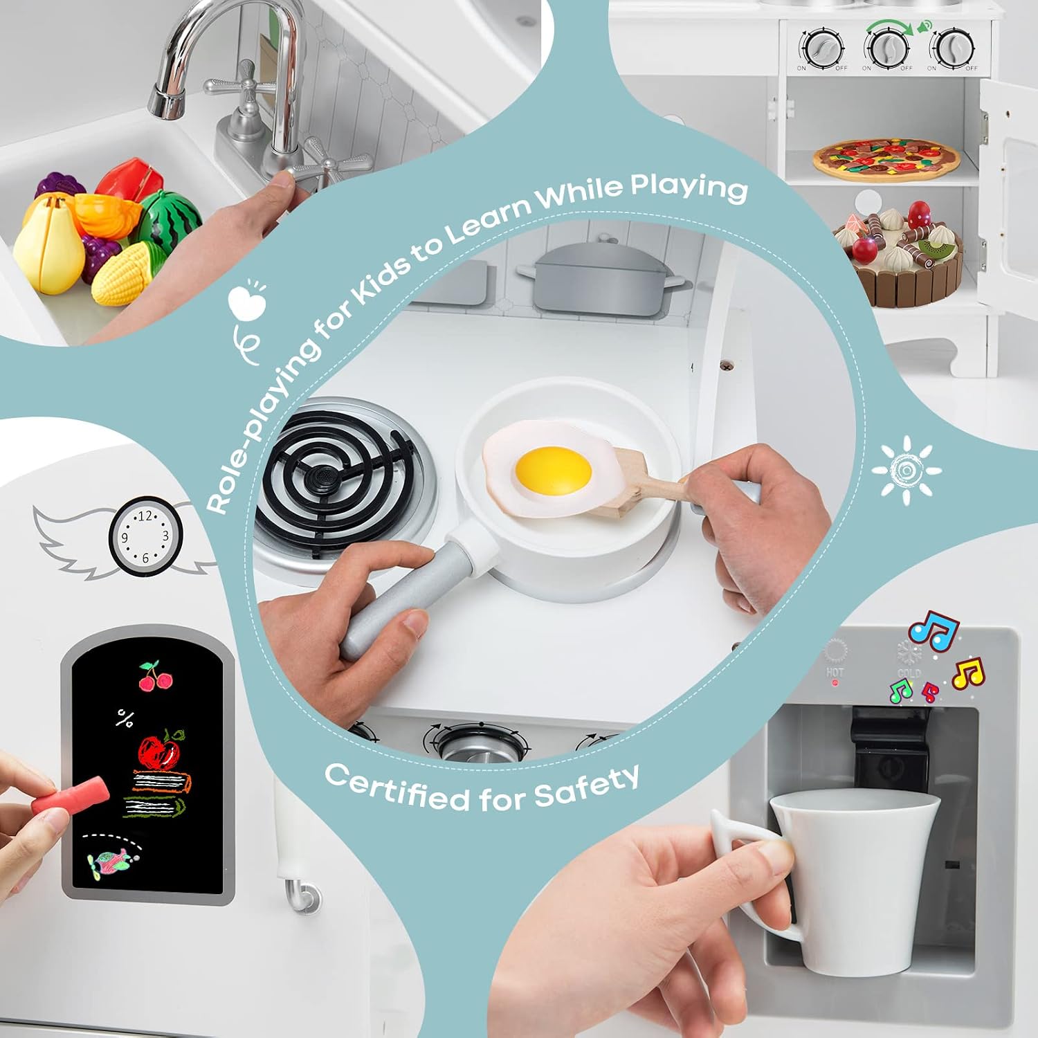 Drewniany zestaw do zabawy w k – Kids Toys Kitchen Set recenzja i cena